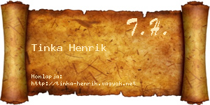 Tinka Henrik névjegykártya